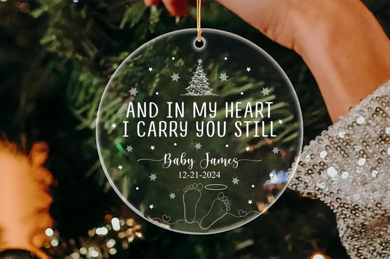 Personalized Baby Memorial Ornament, Custom Miscarriage Acrylic Ornament, Baby Miscarriage Gift, Loss of Baby Ornament, Infant Loss Keepsake