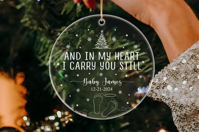 Personalized Baby Memorial Ornament, Custom Miscarriage Acrylic Ornament, Baby Miscarriage Gift, Loss of Baby Ornament, Infant Loss Keepsake