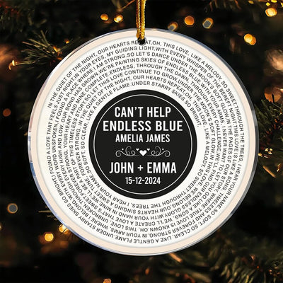 Custom Song Lyrics Ornament, Personalized Wedding Date Acrylic Ornament, Anniversary Gift, Couple Song, Wedding Gift, Gifts for Him Or Her