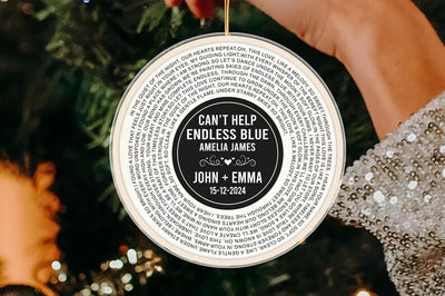 Custom Song Lyrics Ornament, Personalized Wedding Date Acrylic Ornament, Anniversary Gift, Couple Song, Wedding Gift, Gifts for Him Or Her