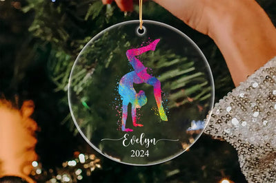 Personalized Gymnastics Ornament, Custom Gymnastics Acrylic Ornament, Gymnastics Keepsake, Gymnastics Sister, Coach, Friend, Team Gift