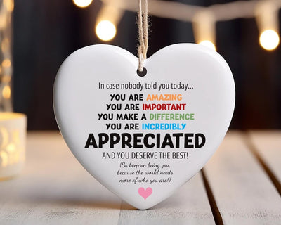 You Are Incredibly Appreciated Ornament, Affirmations Ceramic Keepsake, In Case No One Told You Today, Office Appreciation Thank You Gift