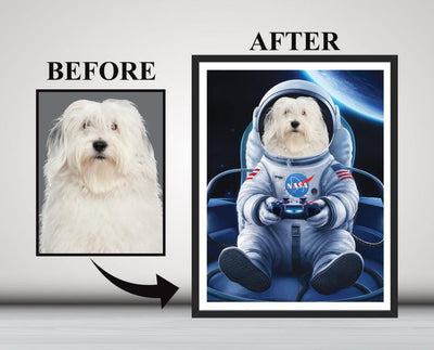 Custom Gamer Pet Portrait, Personalized Dog or Cat Painting