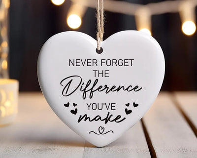 Never Forget the Difference You Make Ornament, Thank You Ceramic Keepsake, Midwife Appreciation Gift, Friend Gift, Inspirational Ornament
