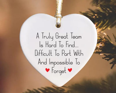 Leaving Gift Ornament, Personalized Goodbye Keepsake, Work Colleague Leaving Gift, Retirement Ceramic Ornament, Coworker Appreciation Gift