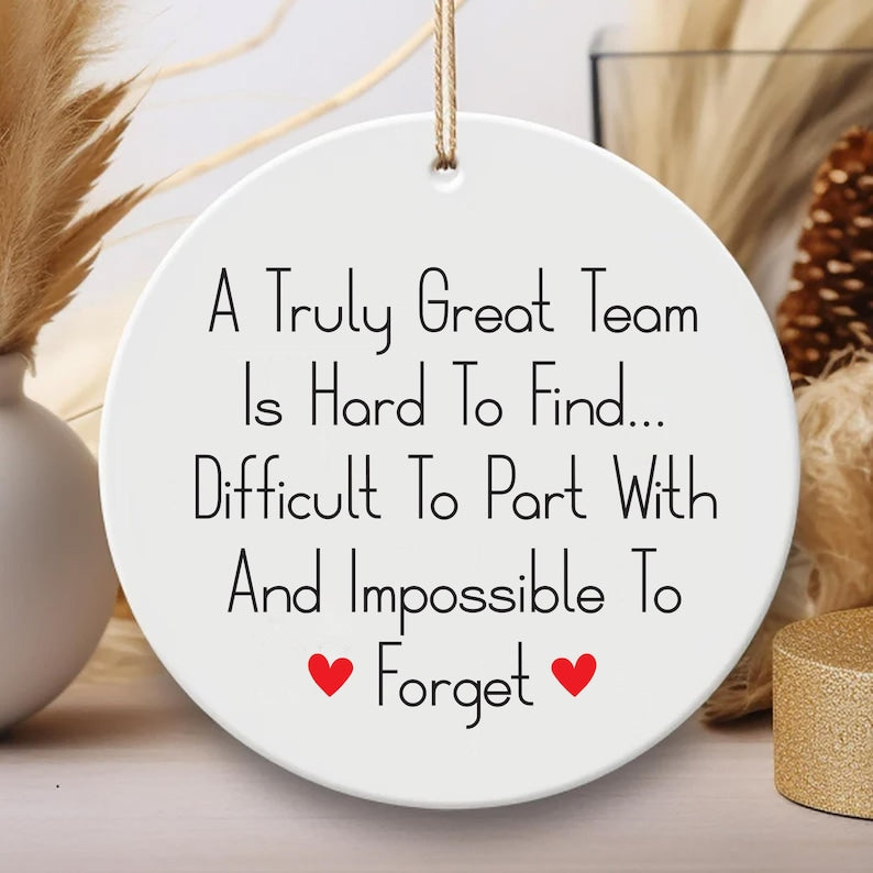 Leaving Gift Ornament, Personalized Goodbye Keepsake, Work Colleague Leaving Gift, Retirement Ceramic Ornament, Coworker Appreciation Gift