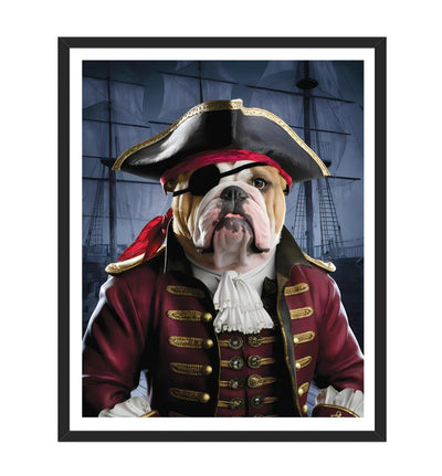 Custom Pirate Dog Portrait from Photo, Personalized Pet Painting Gift for Dog Dad
