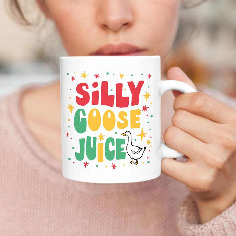 Silly Goose Juice Coffee Mug, Funny Meme Mug, Quirky Gift for Everyone