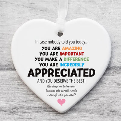 You Are Incredibly Appreciated Ornament, Affirmations Ceramic Keepsake, In Case No One Told You Today, Office Appreciation Thank You Gift