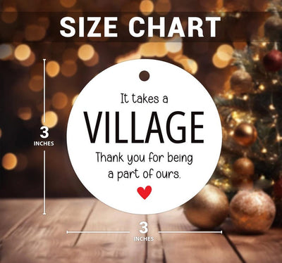 It Takes a Village Ornament, Thank You Ceramic Keepsake, Child Care Worker Gift, Helper Appreciation Gift