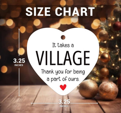 It Takes a Village Ornament, Thank You Ceramic Keepsake, Child Care Worker Gift, Helper Appreciation Gift