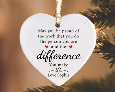 Custom May You Be Proud Ornament, Motivational Ceramic Keepsake, Thank You Gift, Employee Appreciation Gift,New Job Inspirational Desk Decor