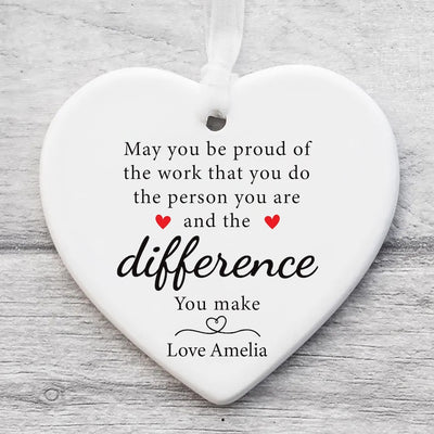 Custom May You Be Proud Ornament, Motivational Ceramic Keepsake, Thank You Gift, Employee Appreciation Gift,New Job Inspirational Desk Decor