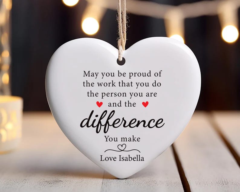 Custom May You Be Proud Ornament, Motivational Ceramic Keepsake, Thank You Gift, Employee Appreciation Gift,New Job Inspirational Desk Decor