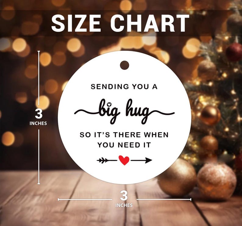 Thinking of You Ornament, Sending You a Big Hug Ceramic Keepsake, Long Distance Missing You Gift, Stay Strong, Housewarming Gift For Friends