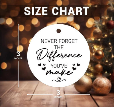 Never Forget the Difference You Make Ornament, Thank You Ceramic Keepsake, Midwife Appreciation Gift, Friend Gift, Inspirational Ornament