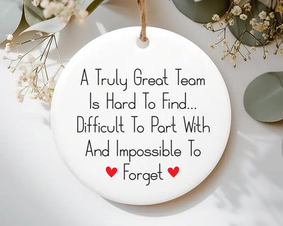 Leaving Gift Ornament, Personalized Goodbye Keepsake, Work Colleague Leaving Gift, Retirement Ceramic Ornament, Coworker Appreciation Gift