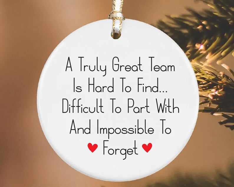 Leaving Gift Ornament, Personalized Goodbye Keepsake, Work Colleague Leaving Gift, Retirement Ceramic Ornament, Coworker Appreciation Gift