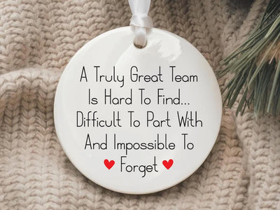 Leaving Gift Ornament, Personalized Goodbye Keepsake, Work Colleague Leaving Gift, Retirement Ceramic Ornament, Coworker Appreciation Gift