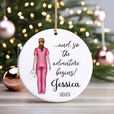 Nurse Ceramic Ornament, New Nurse Gift, Nurse Graduation Ornament, Graduation Ornament, Graduation Gift, RN Gift, BSN Gift, Nursing Gift