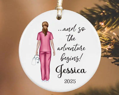 Nurse Ceramic Ornament, New Nurse Gift, Nurse Graduation Ornament, Graduation Ornament, Graduation Gift, RN Gift, BSN Gift, Nursing Gift