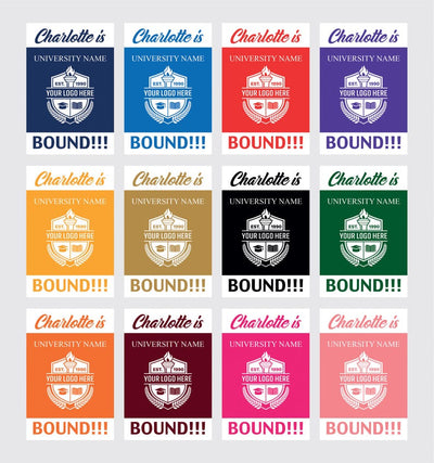 Personalized College Bound Garden Flag, Double Sided Custom University, College Logo, Class of 2025 Flag, School Graduation 2025 Yard Sign