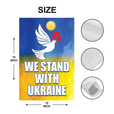 Stand With Ukraine Garden Flag, 12x18 Inch Double Sided, We Stand With Ukraine Flag, Support Ukraine, Ukrainian Flag, Trump Won Flag
