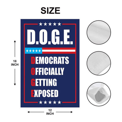 Beware of DOGE Garden Flag, 12x18 Inch Double Sided, Trump Won Get Over It Lawn Flag, 45 47 President Donald Trump Flag, Trump Won Flag
