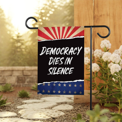 Democracy Dies in Silence Garden Flag, Double Sided, Resist Hate, Anti-Trump, Pro Women's Rights, Resist Racism Flag, Resist Fascism Flag
