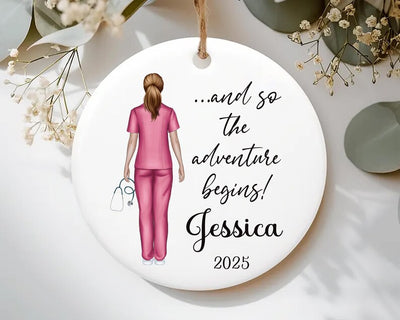 Nurse Ceramic Ornament, New Nurse Gift, Nurse Graduation Ornament, Graduation Ornament, Graduation Gift, RN Gift, BSN Gift, Nursing Gift