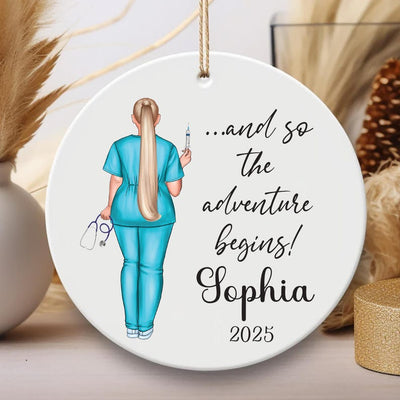 Nurse Ceramic Ornament, New Nurse Gift, Nurse Graduation Ornament, Graduation Ornament, Graduation Gift, RN Gift, BSN Gift, Nursing Gift