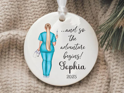 Nurse Ceramic Ornament, New Nurse Gift, Nurse Graduation Ornament, Graduation Ornament, Graduation Gift, RN Gift, BSN Gift, Nursing Gift
