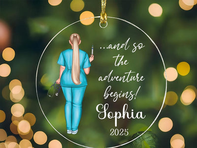 Nurse Acrylic Ornament, New Nurse Gift, Nurse Graduation Ornament, Graduation Ornament, Graduation Gift, RN Gift, BSN Gift, Nursing Gift