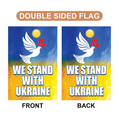 Stand With Ukraine Garden Flag, 12x18 Inch Double Sided, We Stand With Ukraine Flag, Support Ukraine, Ukrainian Flag, Trump Won Flag