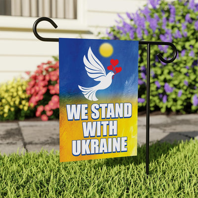 Stand With Ukraine Garden Flag, 12x18 Inch Double Sided, We Stand With Ukraine Flag, Support Ukraine, Ukrainian Flag, Trump Won Flag