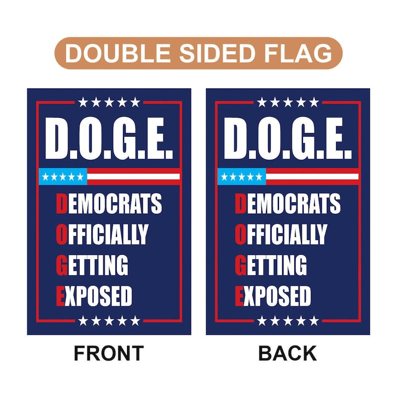 Beware of DOGE Garden Flag, 12x18 Inch Double Sided, Trump Won Get Over It Lawn Flag, 45 47 President Donald Trump Flag, Trump Won Flag