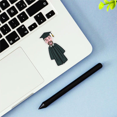 Custom Face Graduation Vinyl Sticker, High School Senior Grad Decal, College Graduate Stickers
