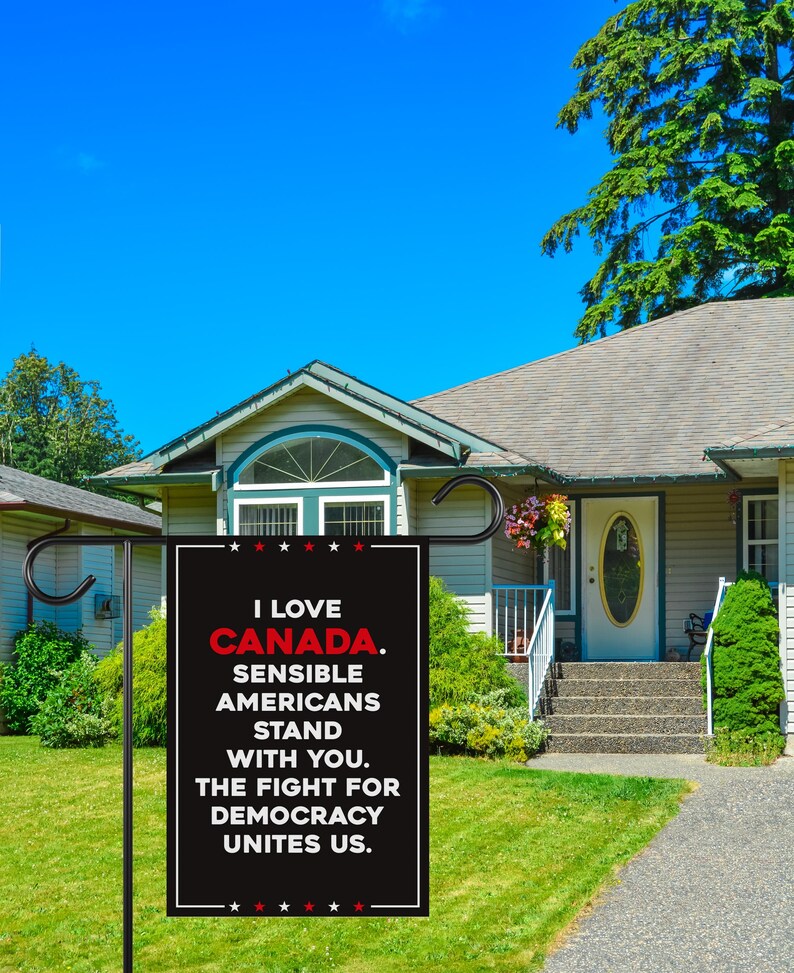 I Stand With Canada Garden Flag, Double Sided, Canada Is Not for Sale Yard Sign, Elbows Up Canada Never 51st Flag, Anti-Trump Canada Flag