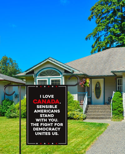 I Stand With Canada Garden Flag, Double Sided, Canada Is Not for Sale Yard Sign, Elbows Up Canada Never 51st Flag, Anti-Trump Canada Flag