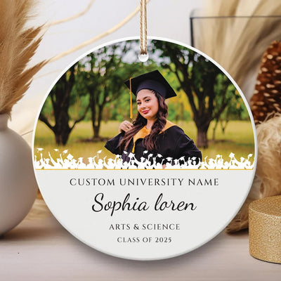 Personalized Graduation Ornament, Graduate Crystal Keepsake, Class of 2025 Gift, Congrats Ornament, Graduation Cap Decor, Senior Gift Idea (Copy)
