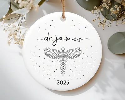 Personalized Doctor Graduation Ornament, New Doctor Ceramic Keepsake, Medical School Grad Gift, Med School Graduate Gift for Her, 2025 Decor
