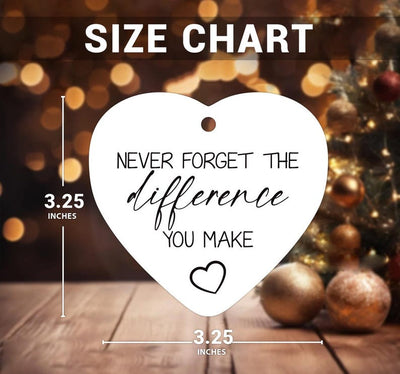 Never Forget The Difference You Make Ornament, Ceramic Keepsake Gift, Midwife Appreciation Gift, Thank You Gift, Mentor or Friend Gift