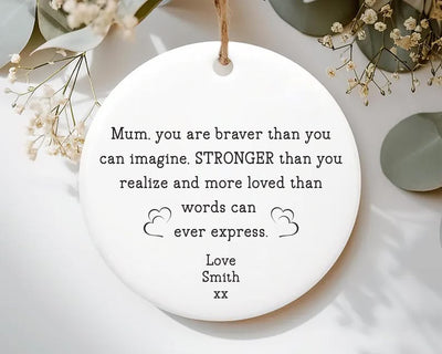 Mum Ornament, Ceramic Keepsake Gift, Mother’s Day Gift for Mum, Birthday Gift for Mom, Thank You Mum Present, Sentimental Gift for Her