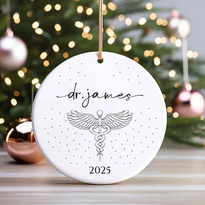 Personalized Doctor Graduation Ornament, New Doctor Ceramic Keepsake, Medical School Grad Gift, Med School Graduate Gift for Her, 2025 Decor