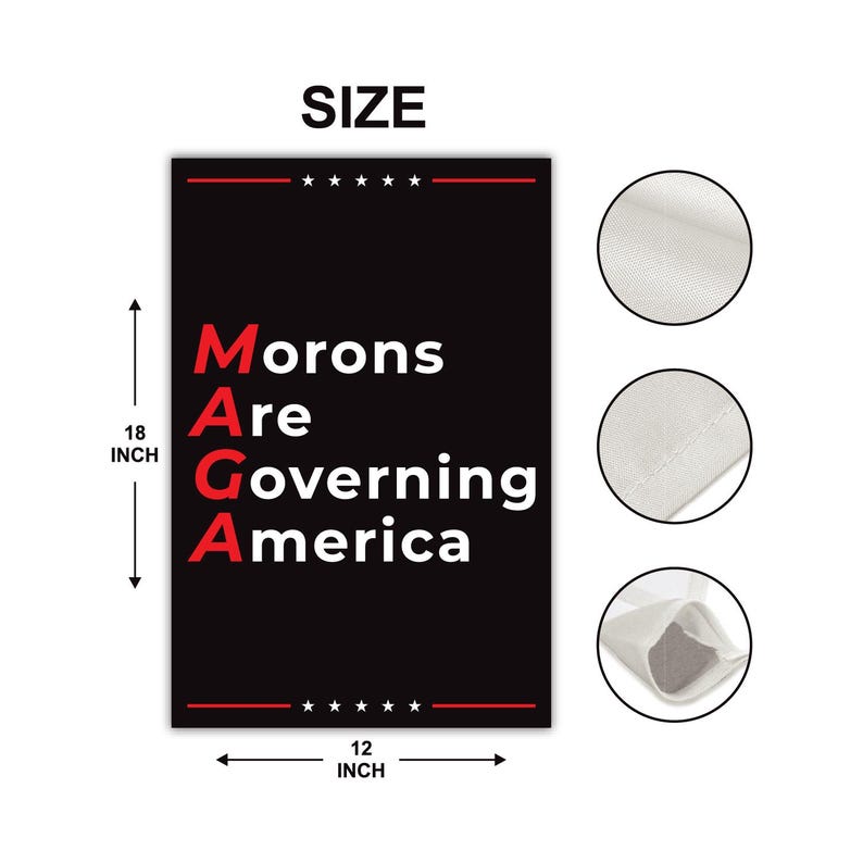 Anti-MAGA Garden Flag, Double-Sided, Resist Hate Flag, Anti-Trump Flag, Women's Rights, Resist Racism, Resist Fascism Flag