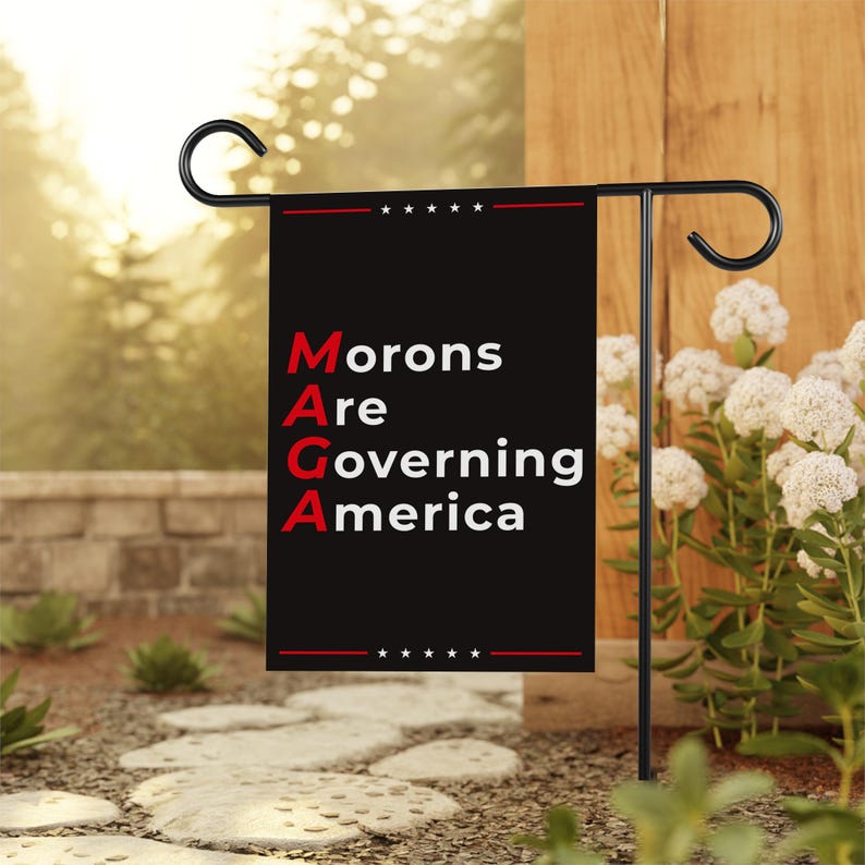 Anti-MAGA Garden Flag, Double-Sided, Resist Hate Flag, Anti-Trump Flag, Women's Rights, Resist Racism, Resist Fascism Flag