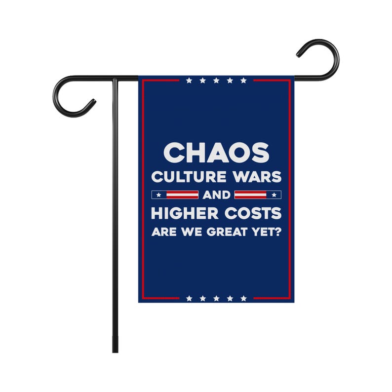 Chaos - Anti-MAGA Garden Flag, Double-Sided, Resist Hate Flag, Anti-Trump Flag, Women's Rights, Resist Racism, Resist Fascism Flag