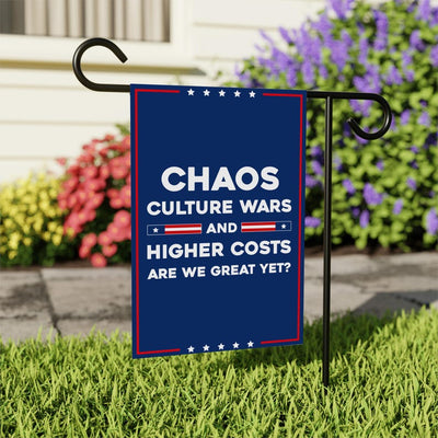 Chaos - Anti-MAGA Garden Flag, Double-Sided, Resist Hate Flag, Anti-Trump Flag, Women's Rights, Resist Racism, Resist Fascism Flag