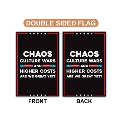 Chaos - Anti-MAGA Garden Flag, Double-Sided, Resist Hate Flag, Anti-Trump Flag, Women's Rights, Resist Racism, Resist Fascism Flag