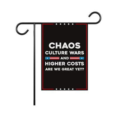 Chaos - Anti-MAGA Garden Flag, Double-Sided, Resist Hate Flag, Anti-Trump Flag, Women's Rights, Resist Racism, Resist Fascism Flag